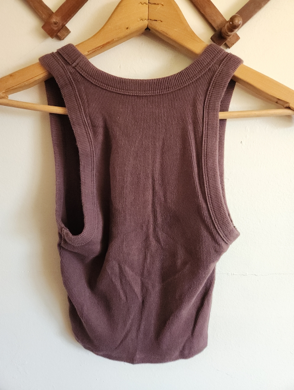 Abercrombie & Fitch Women's Ribbed Tank Top Brown Cropped Xs - Picture 4 of 5